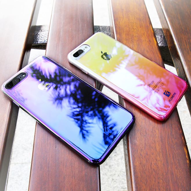 Floveme - Handyhülle für iPhone 6 Plus /6S Plus- Hard Case mit Farbverlauf - pink