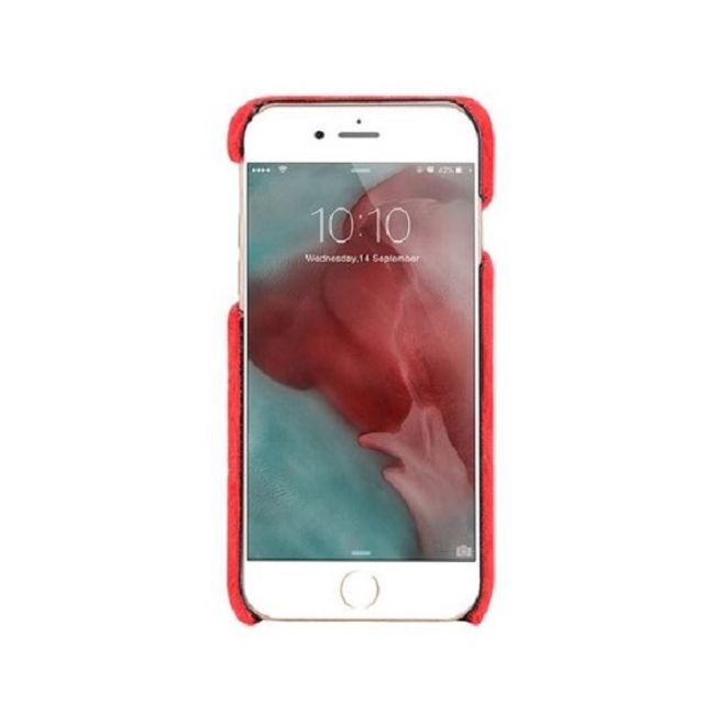 Handmade - iPhone SE (2022) / SE (2020) / 8 / 7 Hülle - Case aus Plastik/Plüsch - mit roter Mütze - pink-rot