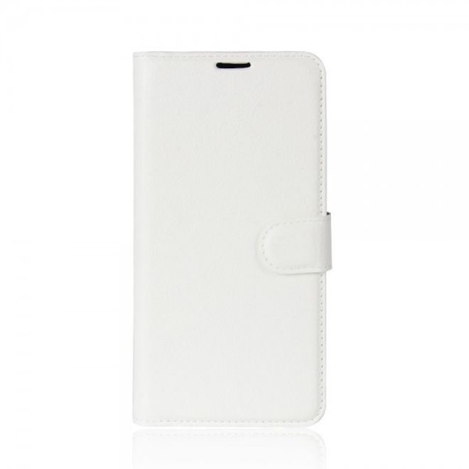 iPhone XS / X Handy Cover - Hülle aus Leder - mit Standfunktion - weiss