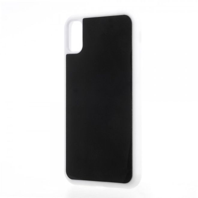 iPhone XS / X Phone Case - Anti-Gravity Plastic Case - Sticks to Smooth Surfaces - White