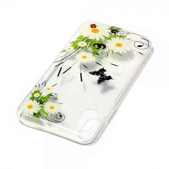 iPhone XS / X Hülle - Handy TPU Soft Case - Gänseblümchen und Schmetterling