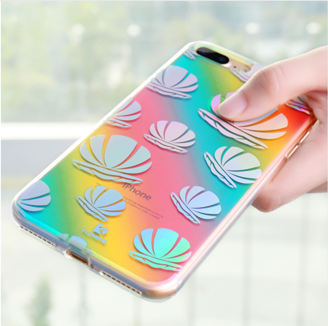 Floveme - iPhone 6 Plus / 6S Plus Handyhülle - Hard Case mit Regenbogen-Verlauf - Muschel
