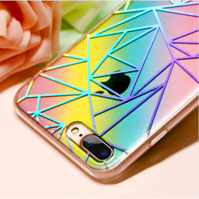 Floveme - iPhone 6 Plus / 6S Plus Handyhülle - Hard Case mit Regenbogen-Verlauf - Rhombus