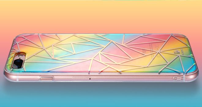 Floveme - iPhone 6 Plus / 6S Plus Handyhülle - Hard Case mit Regenbogen-Verlauf - Rhombus