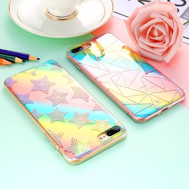 Floveme - iPhone 6 Plus / 6S Plus Handyhülle - Hard Case mit Regenbogen-Verlauf - Rhombus