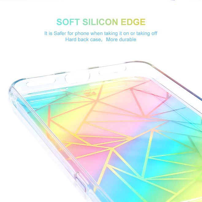 Floveme - iPhone 6 Plus / 6S Plus Handyhülle - Hard Case mit Regenbogen-Verlauf - Rhombus