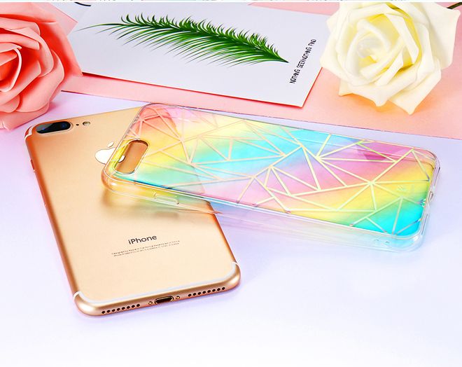 Floveme - iPhone 6 Plus / 6S Plus Handyhülle - Hard Case mit Regenbogen-Verlauf - Rhombus