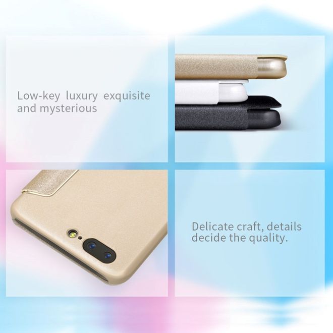 Nillkin - OnePlus 5 Hülle - Funkelndes Leder Case - Sparkle Series - weiss