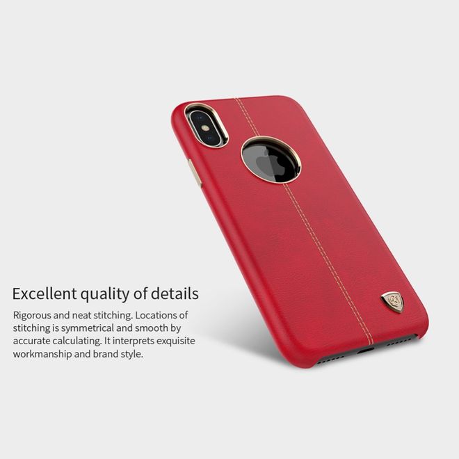 Nillkin - iPhone X Handy Hülle - Case aus Leder/Plastik - Englon Series - blau