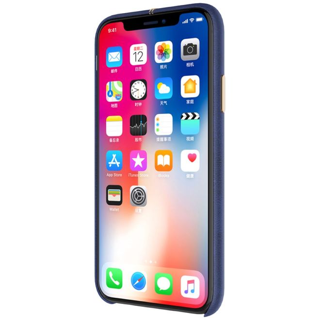 Nillkin - iPhone X Handy Hülle - Case aus Leder/Plastik - Englon Series - blau