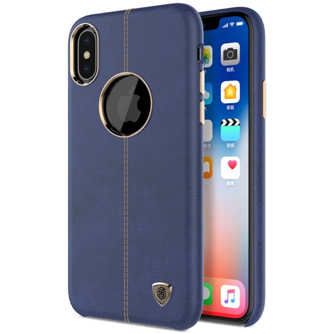 Nillkin - iPhone X Handy Hülle - Case aus Leder/Plastik - Englon Series - blau