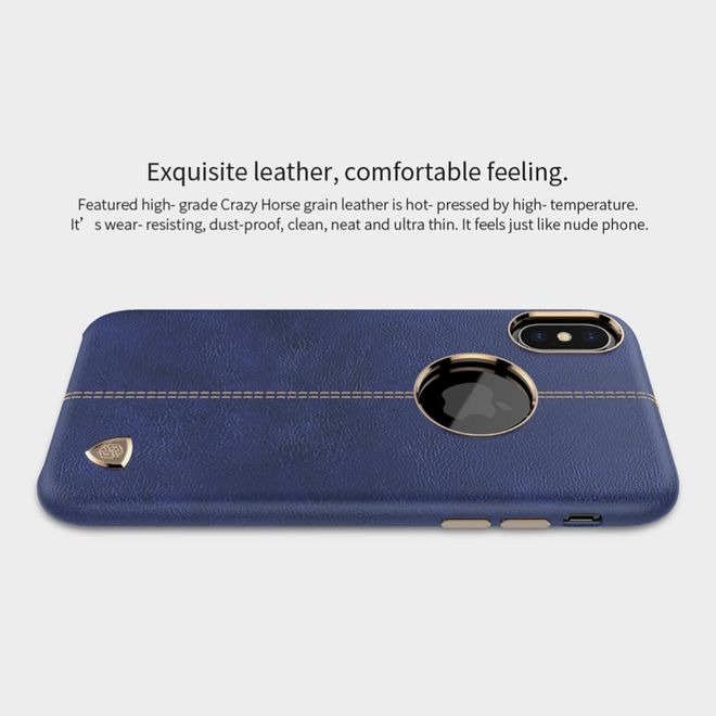 Nillkin - iPhone X Handy Hülle - Case aus Leder/Plastik - Englon Series - blau