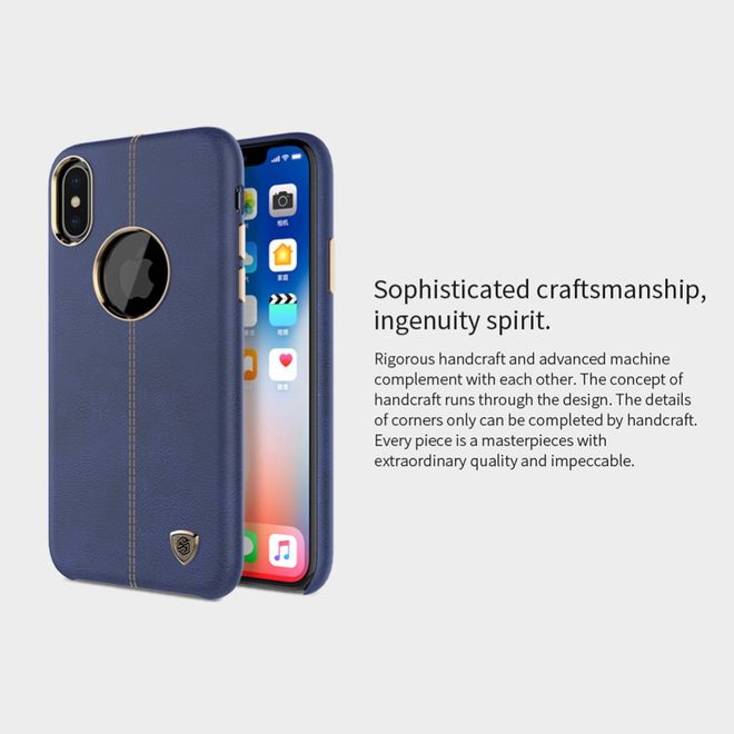 Nillkin - iPhone X Handy Hülle - Case aus Leder/Plastik - Englon Series - blau