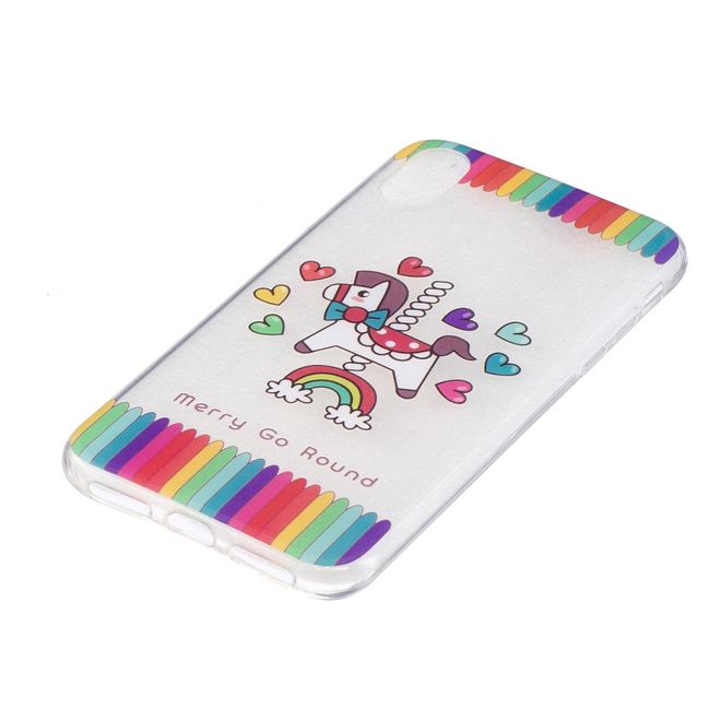 iPhone XS / X Handy Hülle - TPU Softcase - Pferd und Herze