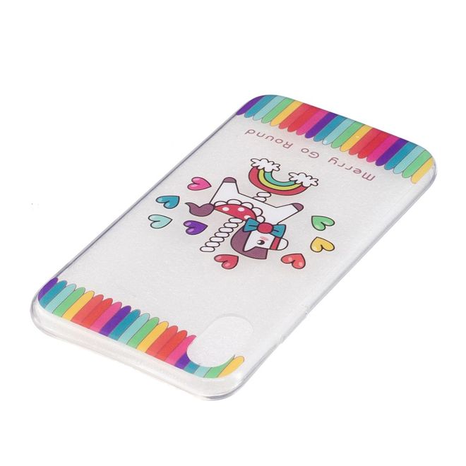 iPhone XS / X Handy Hülle - TPU Softcase - Pferd und Herze