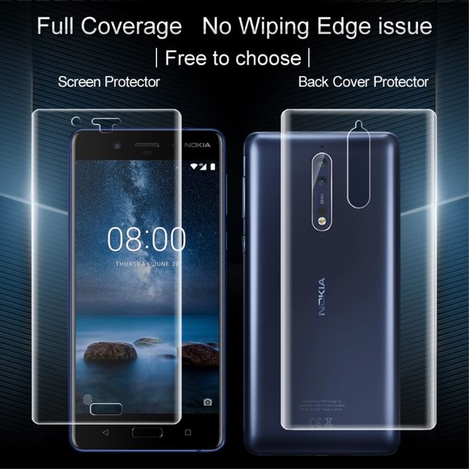 Imak - Nokia 8 Rückseiten Schutzfolie aus sanftem Hydrogel - 2 Stück