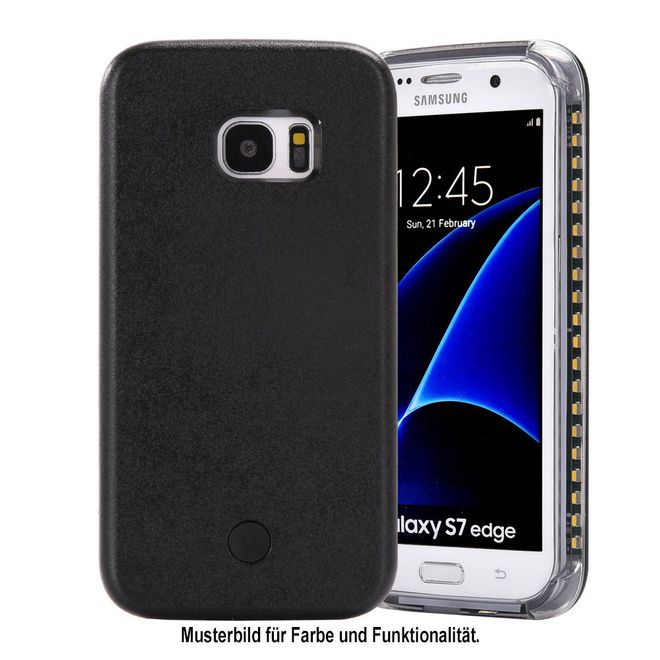 Lumee - Samsung Galaxy S8 Plus Handy Hülle - Case aus Plastik - mit integriertem LED Selfie Licht - schwarz