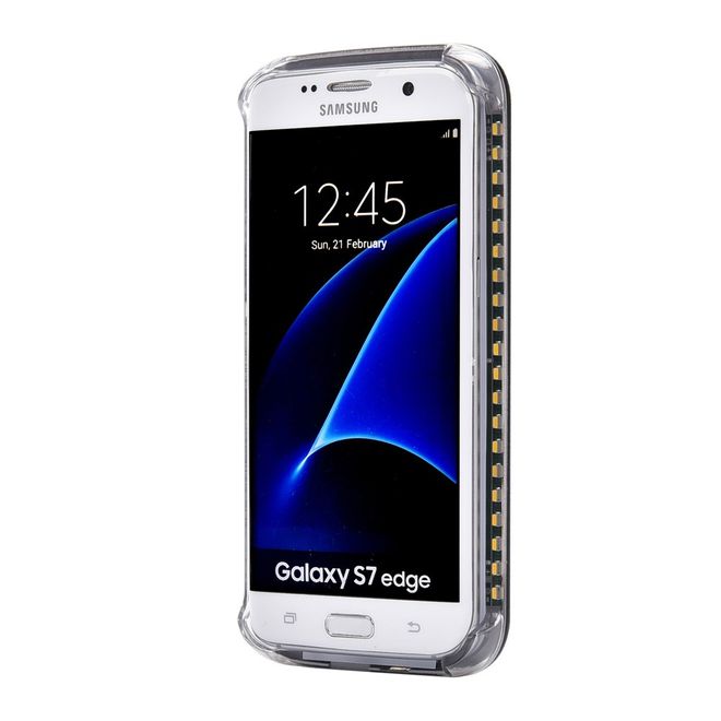 Lumee - Samsung Galaxy S8 Plus Handy Hülle - Case aus Plastik - mit integriertem LED Selfie Licht - schwarz