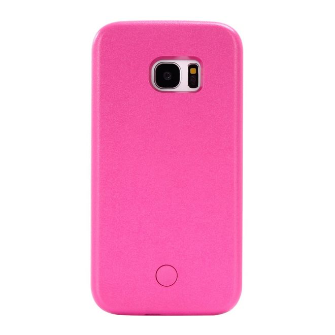 Lumee - Samsung Galaxy S8 Plus Handy Hülle - Case aus Plastik - mit integriertem LED Selfie Licht - rosa