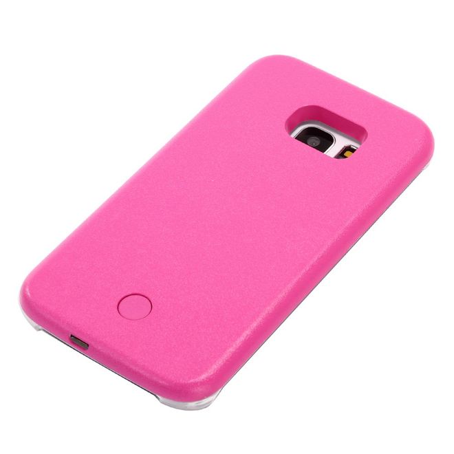 Lumee - Samsung Galaxy S8 Plus Handy Hülle - Case aus Plastik - mit integriertem LED Selfie Licht - rosa