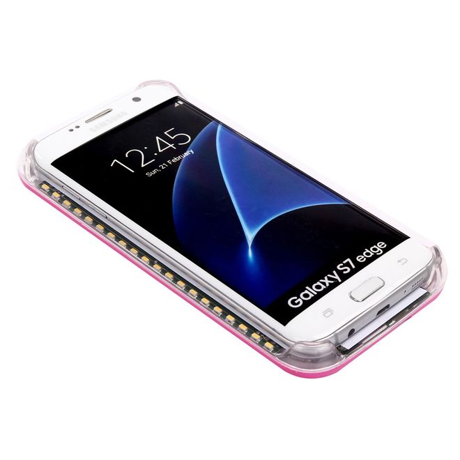 Lumee - Samsung Galaxy S8 Plus Handy Hülle - Case aus Plastik - mit integriertem LED Selfie Licht - rosa