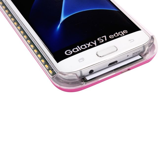 Lumee - Samsung Galaxy S8 Plus Handy Hülle - Case aus Plastik - mit integriertem LED Selfie Licht - rosa