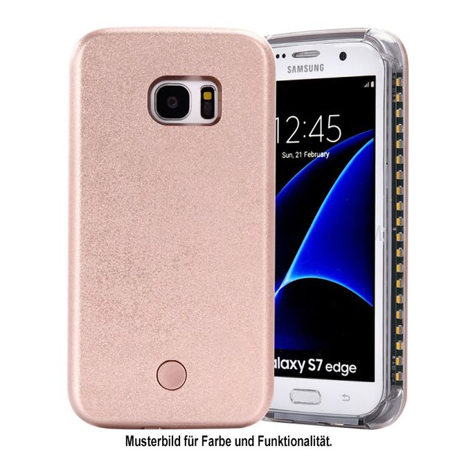 Lumee - Samsung Galaxy S8 Plus Handy Hülle - Case aus Plastik - mit integriertem LED Selfie Licht - rosegold