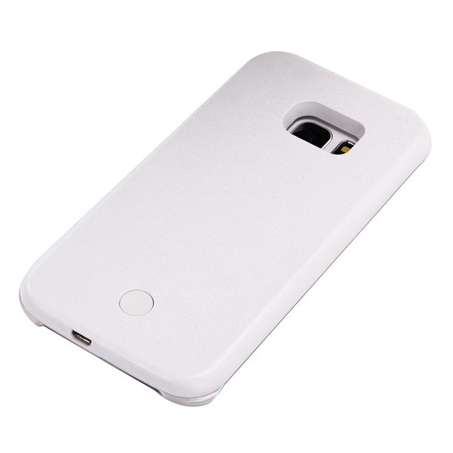 Lumee - Samsung Galaxy S8 Plus Handy Hülle - Case aus Plastik - mit integriertem LED Selfie Licht - weiss