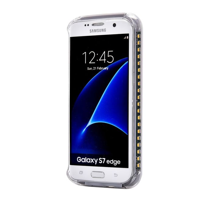 Lumee - Samsung Galaxy S8 Plus Handy Hülle - Case aus Plastik - mit integriertem LED Selfie Licht - weiss