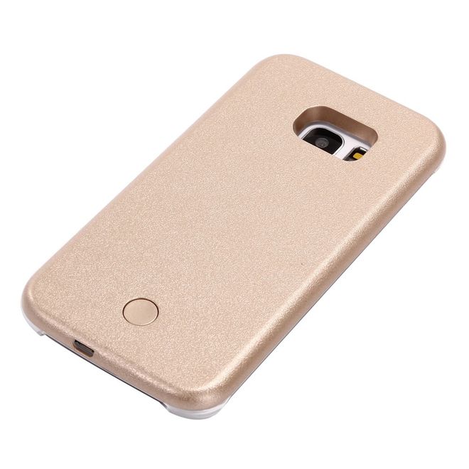 Lumee - Samsung Galaxy S8 Plus Handy Hülle - Case aus Plastik - mit integriertem LED Selfie Licht - gold