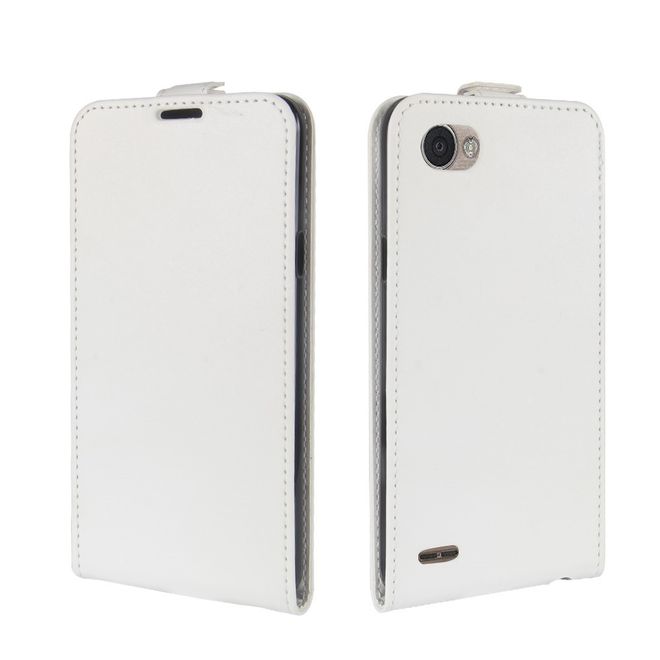LG Q6 / Q6 Plus Handy Case - Hülle aus Leder - vertikal - mit Visitenkartenfach - weiss