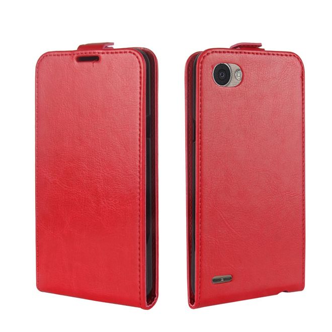 LG Q6 / Q6 Plus Handy Case - Hülle aus Leder - vertikal - mit Visitenkartenfach - rot