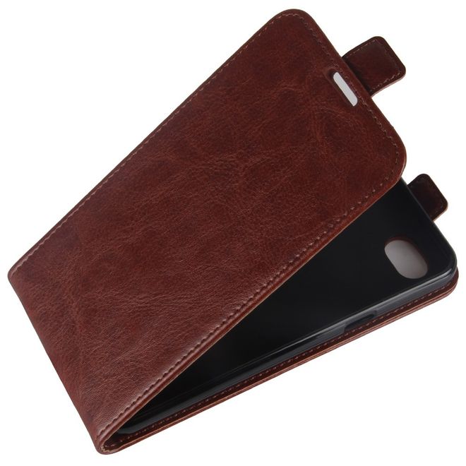 LG Q6 / Q6 Plus Handy Case - Hülle aus Leder - vertikal - mit Visitenkartenfach - braun