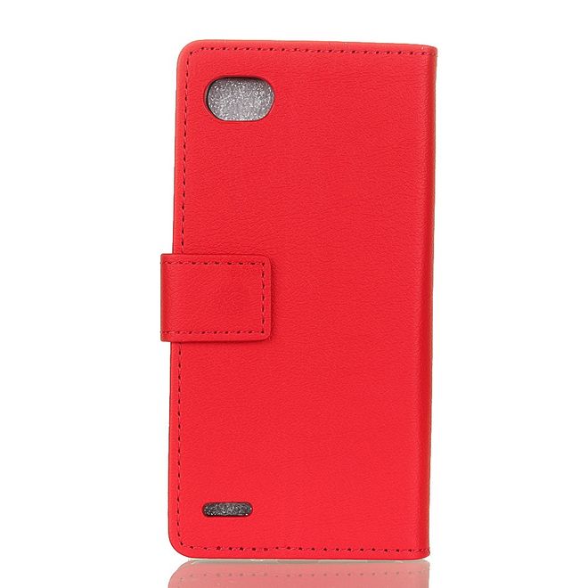 Hülle für LG Q6 / Q6 Plus - Case aus Leder - mit Standfunktion - rot