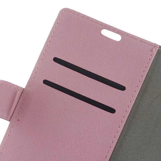 Hülle für LG Q6 / Q6 Plus - Case aus Leder - mit Standfunktion - pink