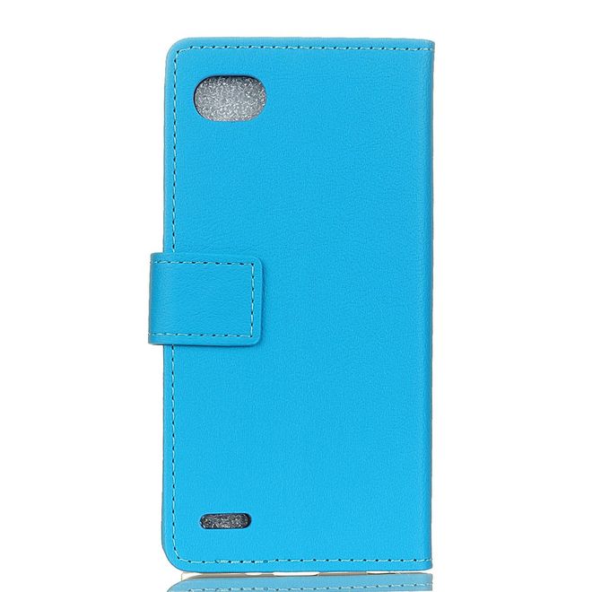 Hülle für LG Q6 / Q6 Plus - Case aus Leder - mit Standfunktion - blau