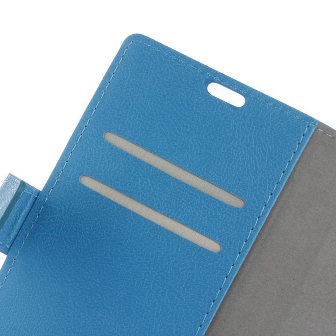 Hülle für LG Q6 / Q6 Plus - Case aus Leder - mit Standfunktion - blau