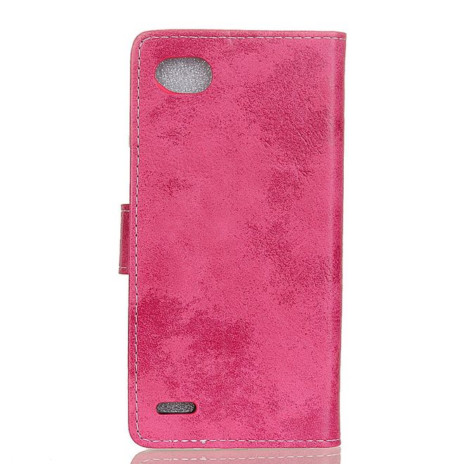 LG Q6 / Q6 Plus Handy Hülle - Cover aus Leder - Vintage Look - rosa
