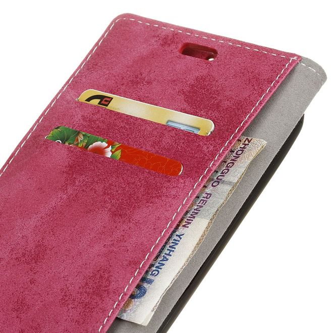 LG Q6 / Q6 Plus Handy Hülle - Cover aus Leder - Vintage Look - rosa