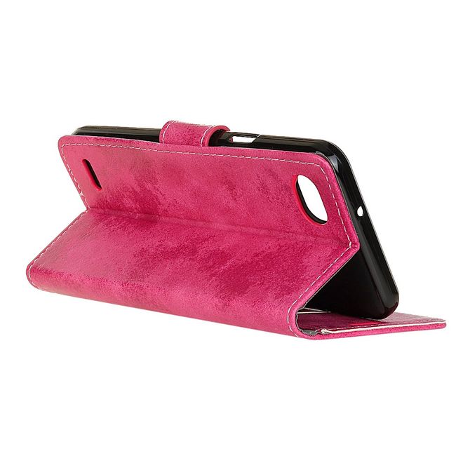 LG Q6 / Q6 Plus Handy Hülle - Cover aus Leder - Vintage Look - rosa
