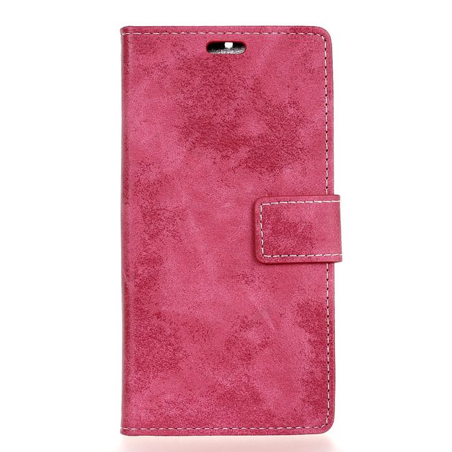 LG Q6 / Q6 Plus Handy Hülle - Cover aus Leder - Vintage Look - rosa
