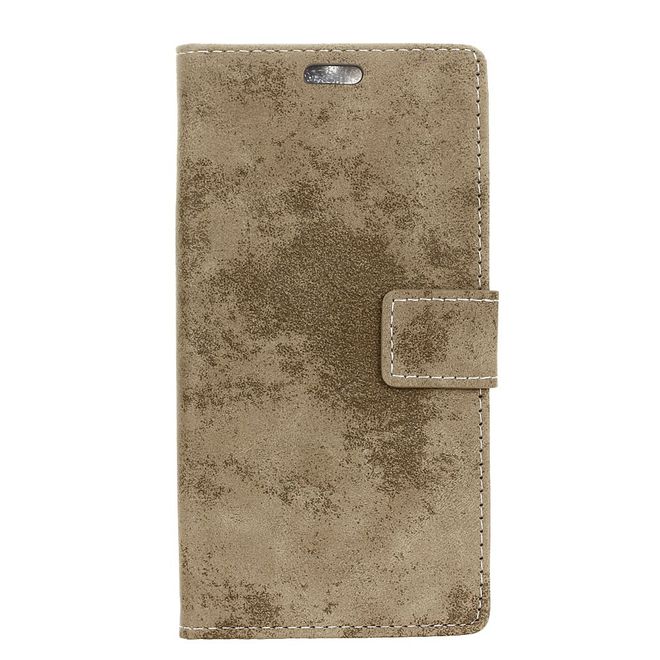 LG Q6 / Q6 Plus Handy Hülle - Cover aus Leder - Vintage Look - khakifarben