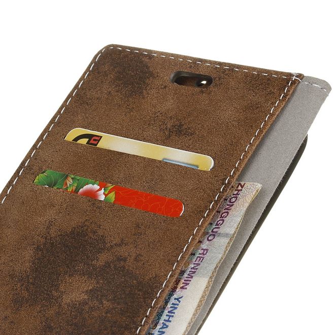 LG Q6 / Q6 Plus Handy Hülle - Cover aus Leder - Vintage Look - braun