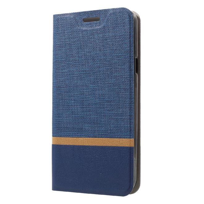 LG Q6 / Q6 Plus Handy Case - Hülle aus Leder - mit eingenähtem Stahlblatt - blau