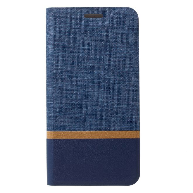 LG Q6 / Q6 Plus Handy Case - Hülle aus Leder - mit eingenähtem Stahlblatt - blau