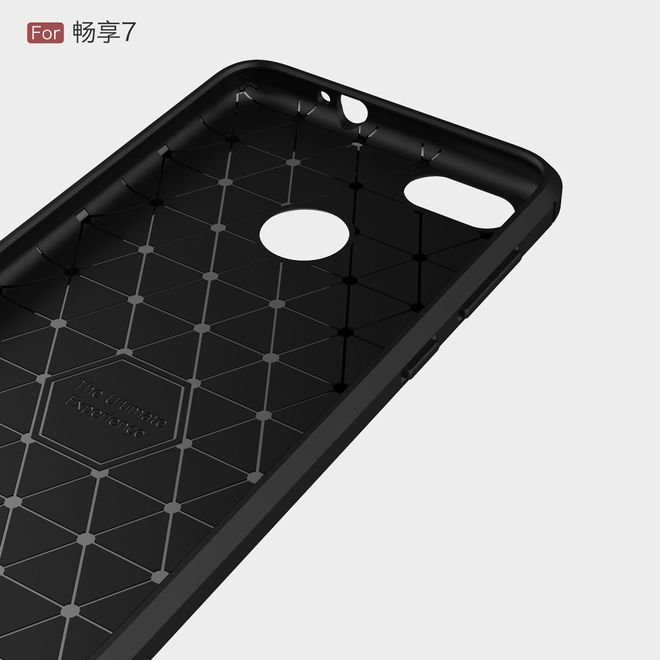 Huawei Y6 Pro (2017) Hülle - TPU Softcase - Carbon Look - schwarz