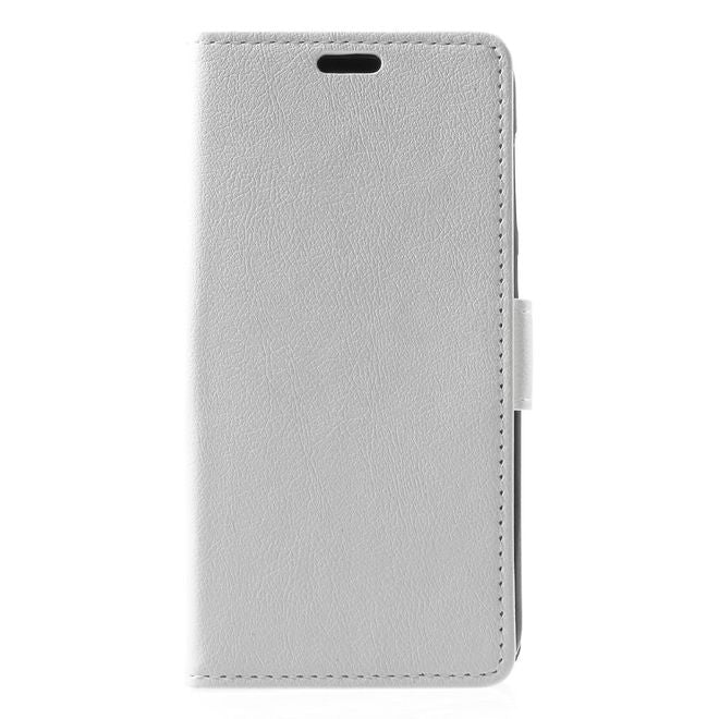Huawei Y6 Pro (2017) Handy Hülle - Cover aus Leder - mit Standfunktion - weiss