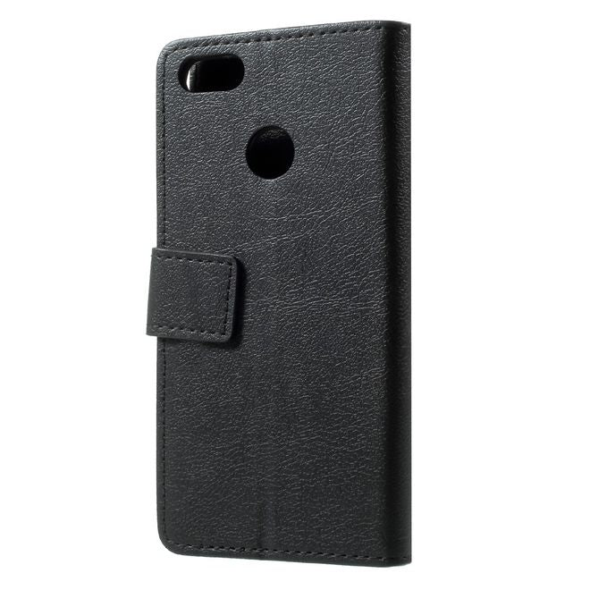 Huawei Y6 Pro (2017) Handy Hülle - Cover aus Leder - mit Standfunktion - schwarz