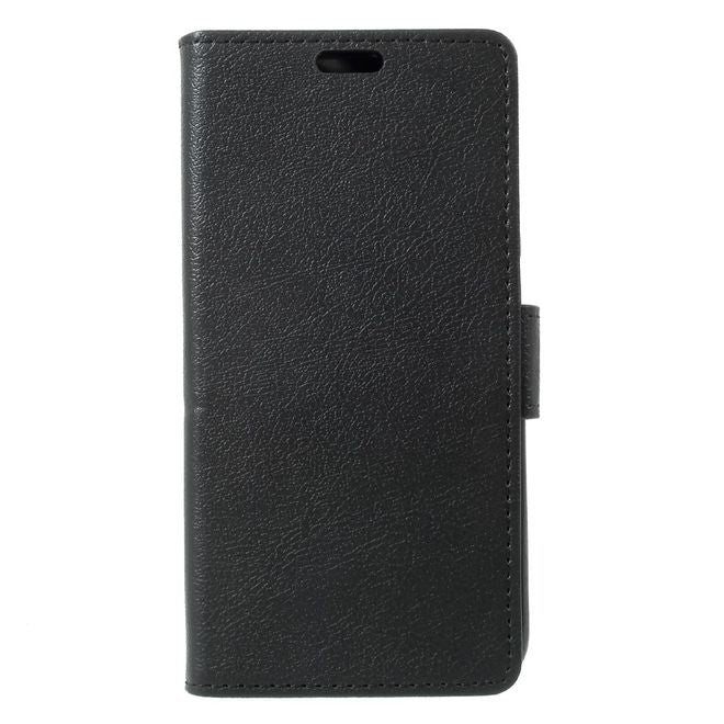 Huawei Y6 Pro (2017) Handy Hülle - Cover aus Leder - mit Standfunktion - schwarz