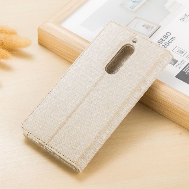 Vili Dmx - Nokia 5 Hülle - Case aus Leder - mit Standfunktion - gold